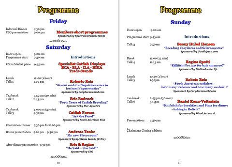 CSG 2016 convention itinerary.